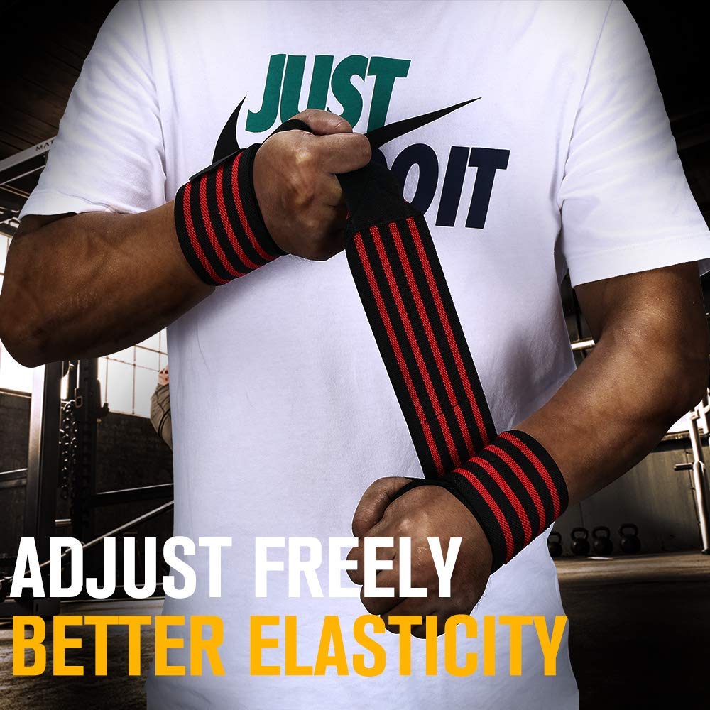 Adjustable Wrist Wraps Support Straps Pair Red