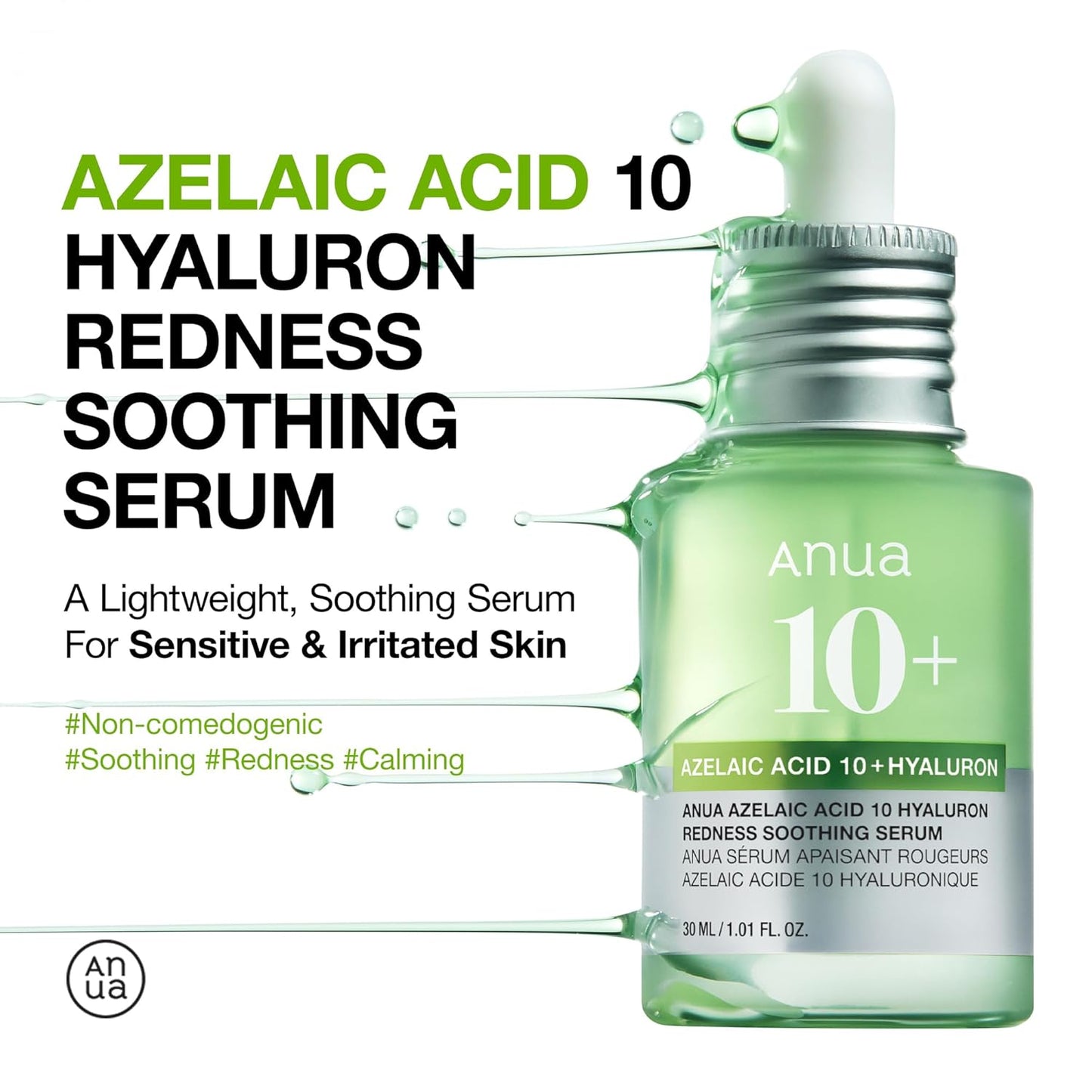 Anua Azelaic Acid 10% Hyaluron Redness Soothing Serum 1.01 fl oz