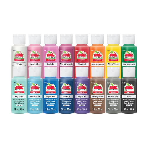 Apple Barrel Vibrant Spectrum Acrylic Craft Paint 16-Count 2 fl oz Matte Colors