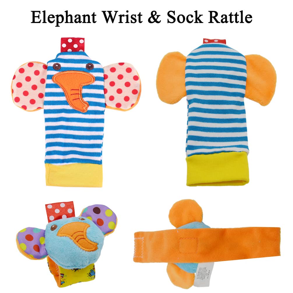 Baby Wrist & Foot Rattle Toys 4-Piece Set