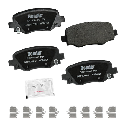 Bendix Priority1 CFC1734 Ceramic Rear Brake Pads for Chrysler 200 and Jeep Cherokee