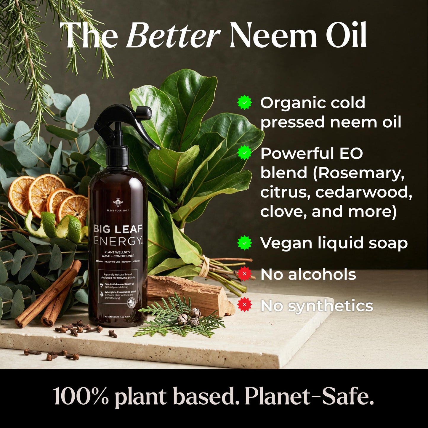 Big Leaf Energy Neem Oil Spray Plant Wash