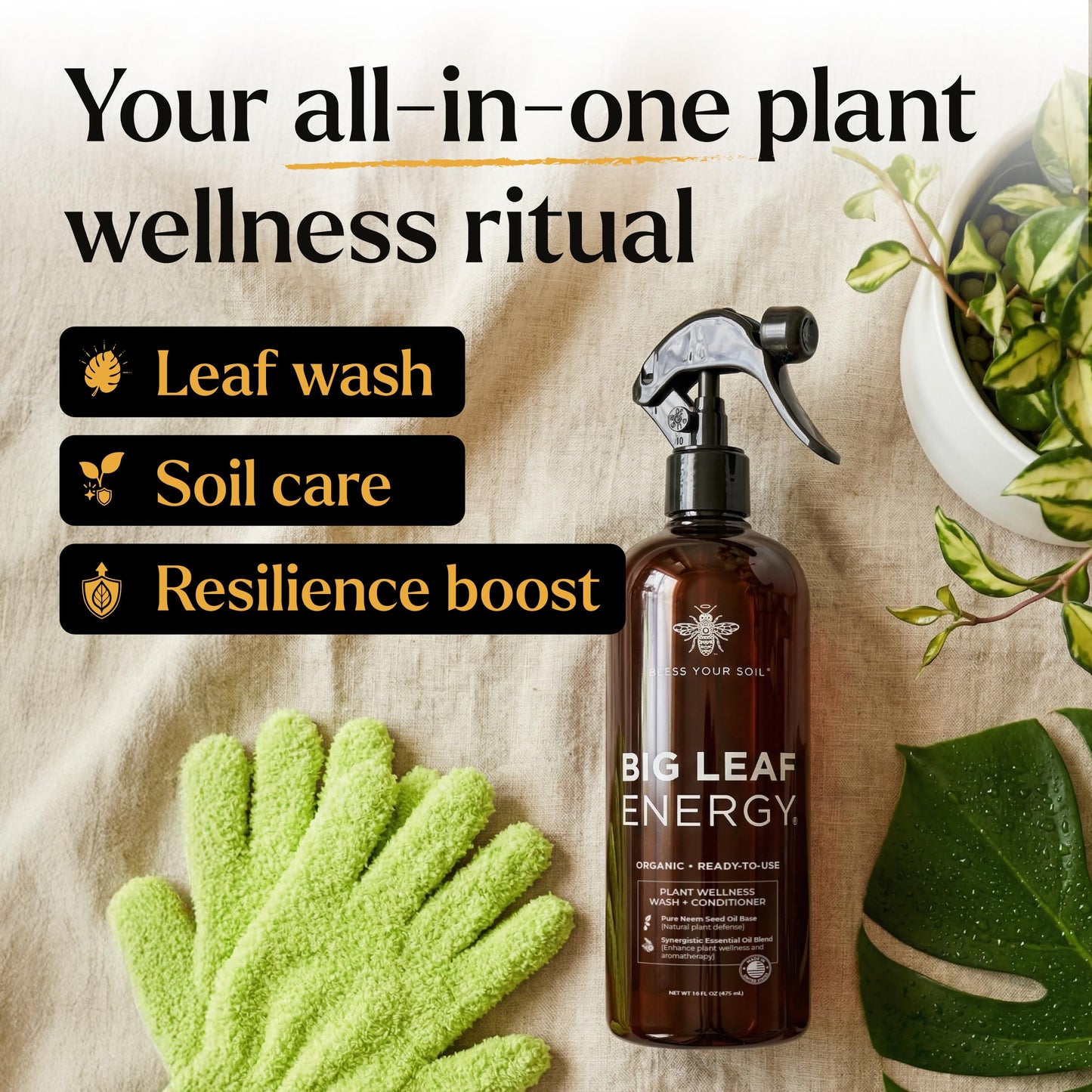 Big Leaf Energy Neem Oil Spray Plant Wash