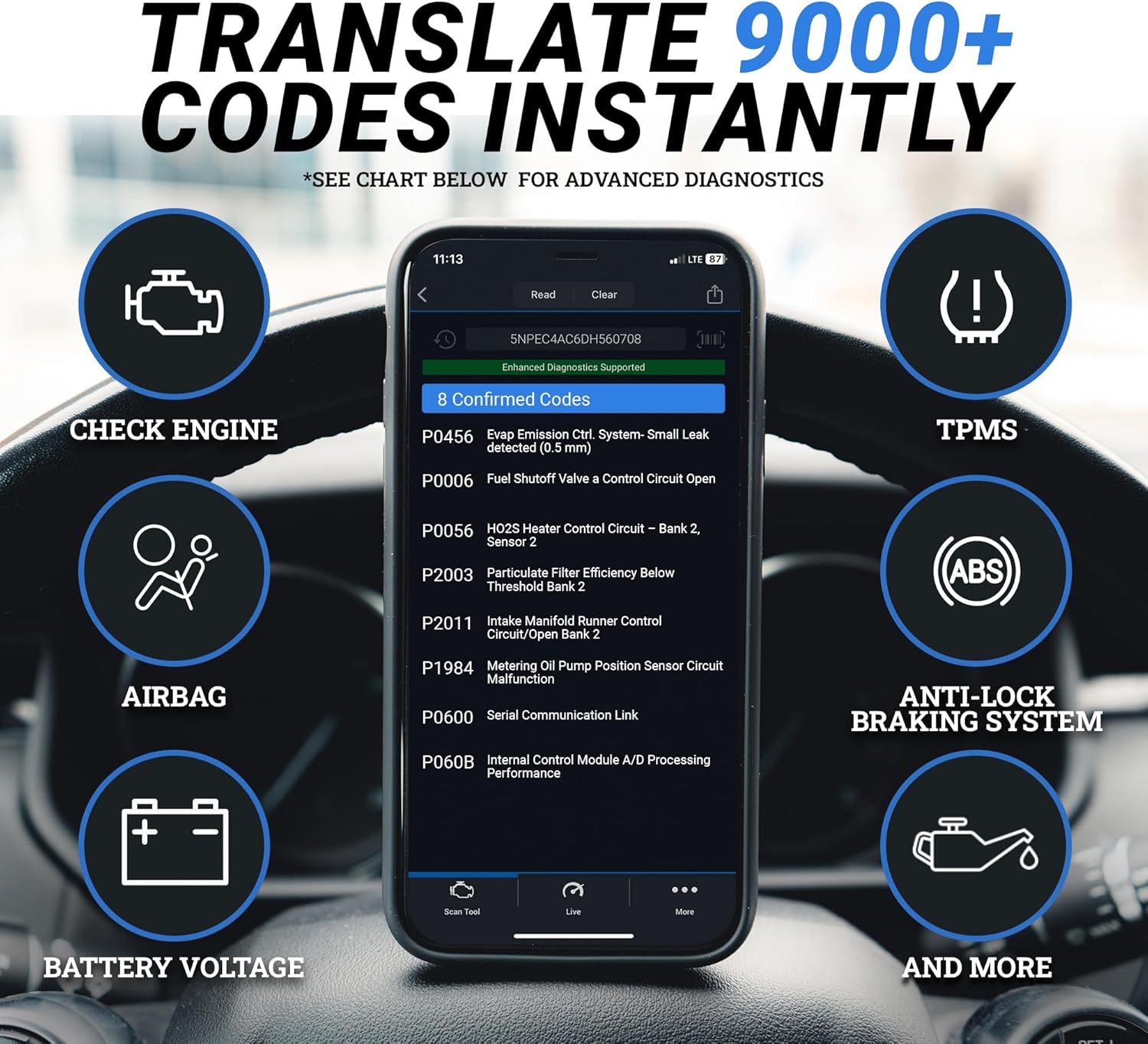 BlueDriver Bluetooth Pro OBDII Scan Tool for iPhone and Android