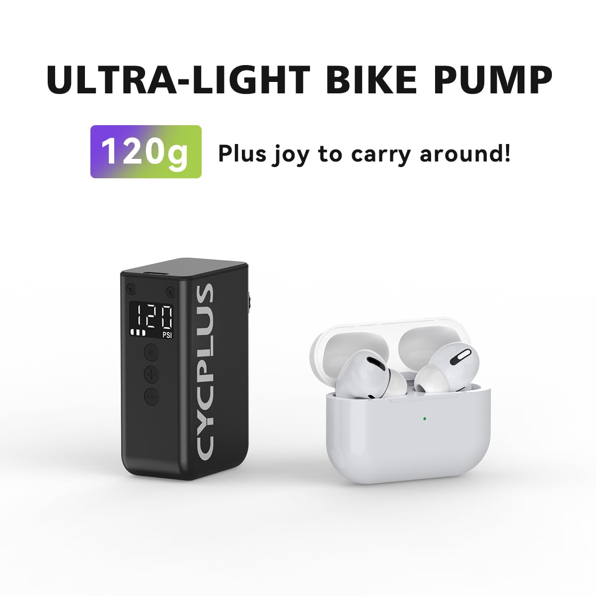 CYCPLUS Mini Electric Bike Pump 120 PSI AS2PRO