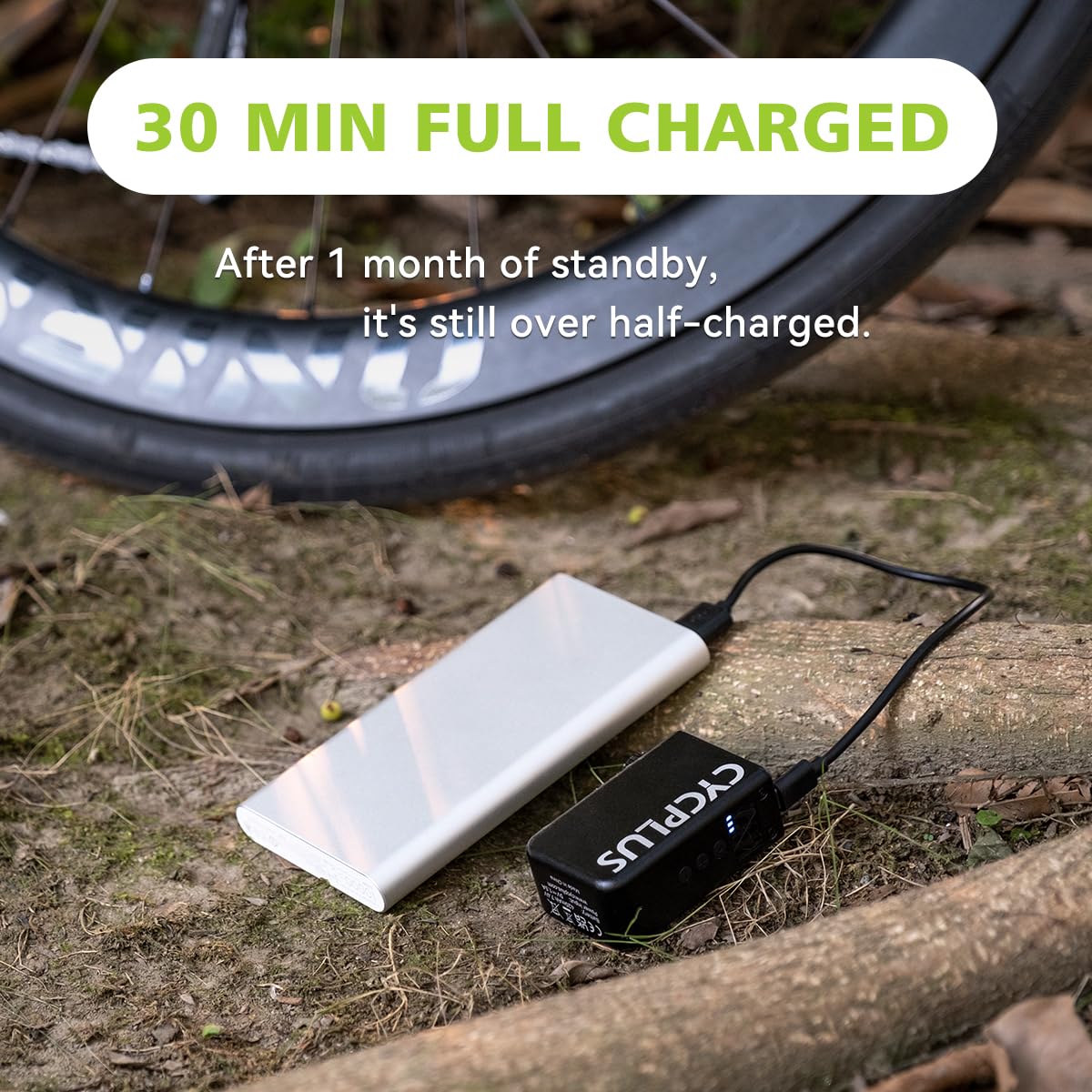 CYCPLUS Mini Electric Bike Pump 120 PSI AS2PRO