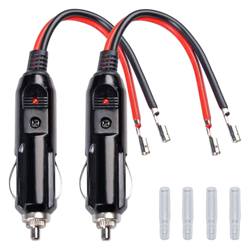 Car Cigarette Lighter Plug Adapter 12V/24V 2-Pack
