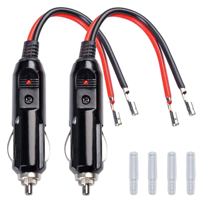 Car Cigarette Lighter Plug Adapter 12V/24V 2-Pack
