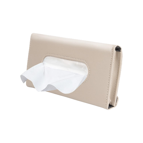 Car Visor Tissue Holder Beige Hanging Dispenser
