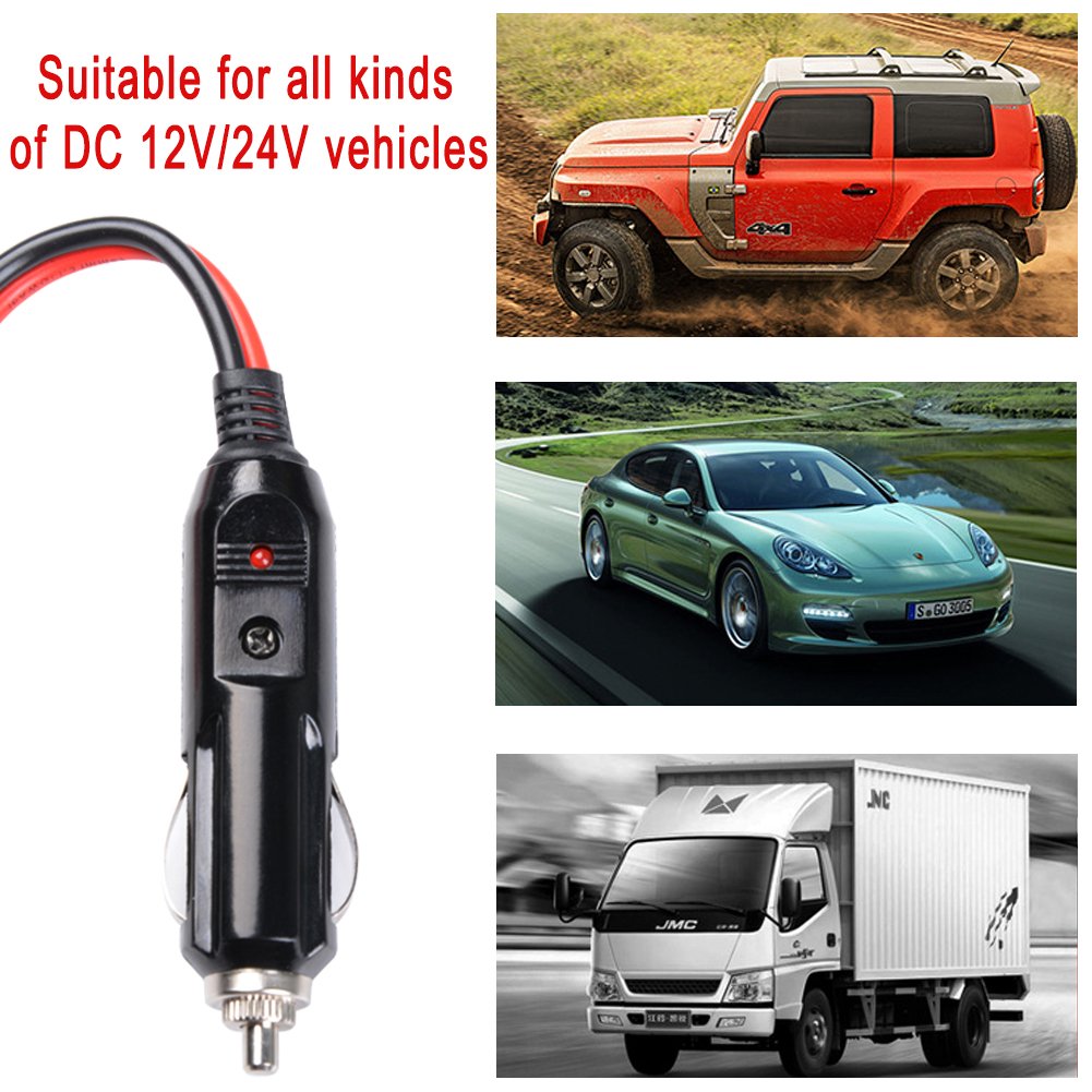 Car Cigarette Lighter Plug Adapter 12V/24V 2-Pack