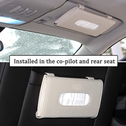 Car Visor Tissue Holder Beige Hanging Dispenser