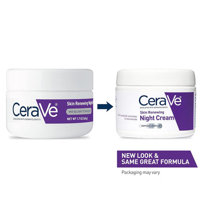 CeraVe Skin Renewing Night Cream 1.7 oz Niacinamide Peptides Hyaluronic Acid