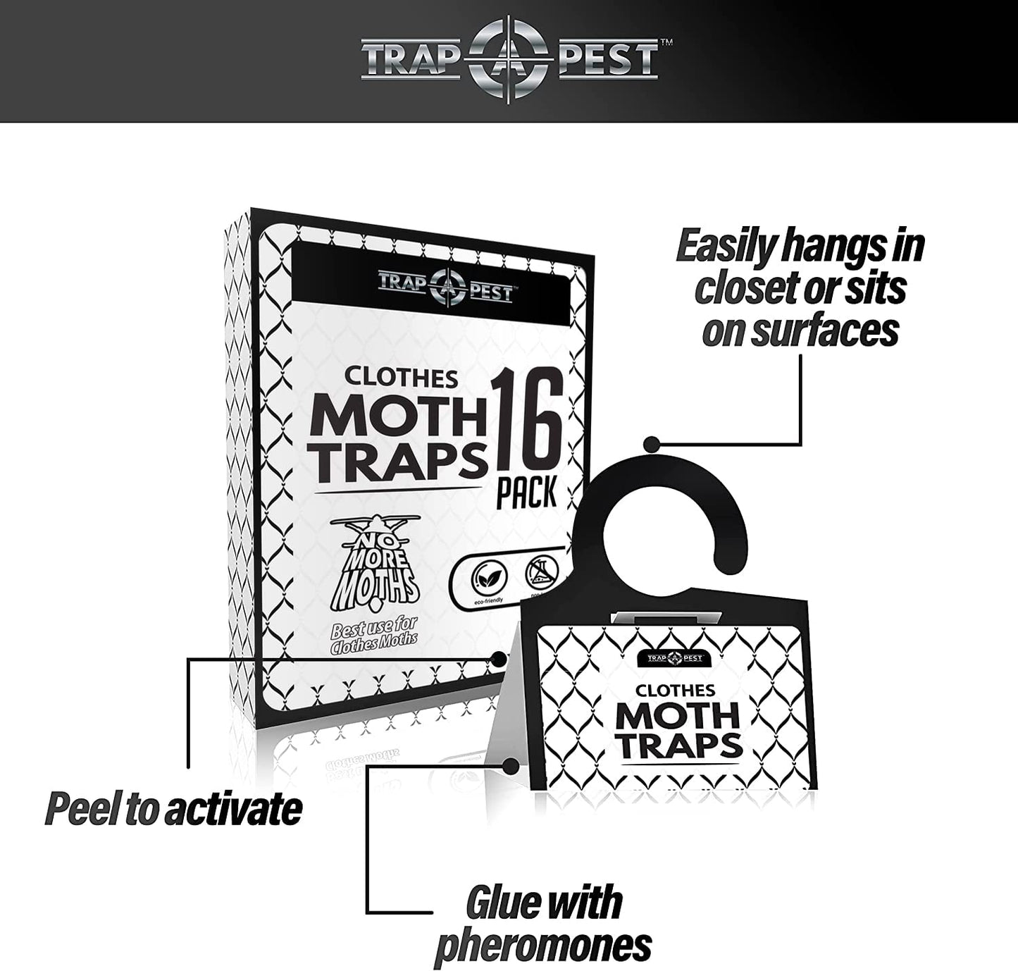 Clothing Moth Traps 16-Pack Pheromone Sticky