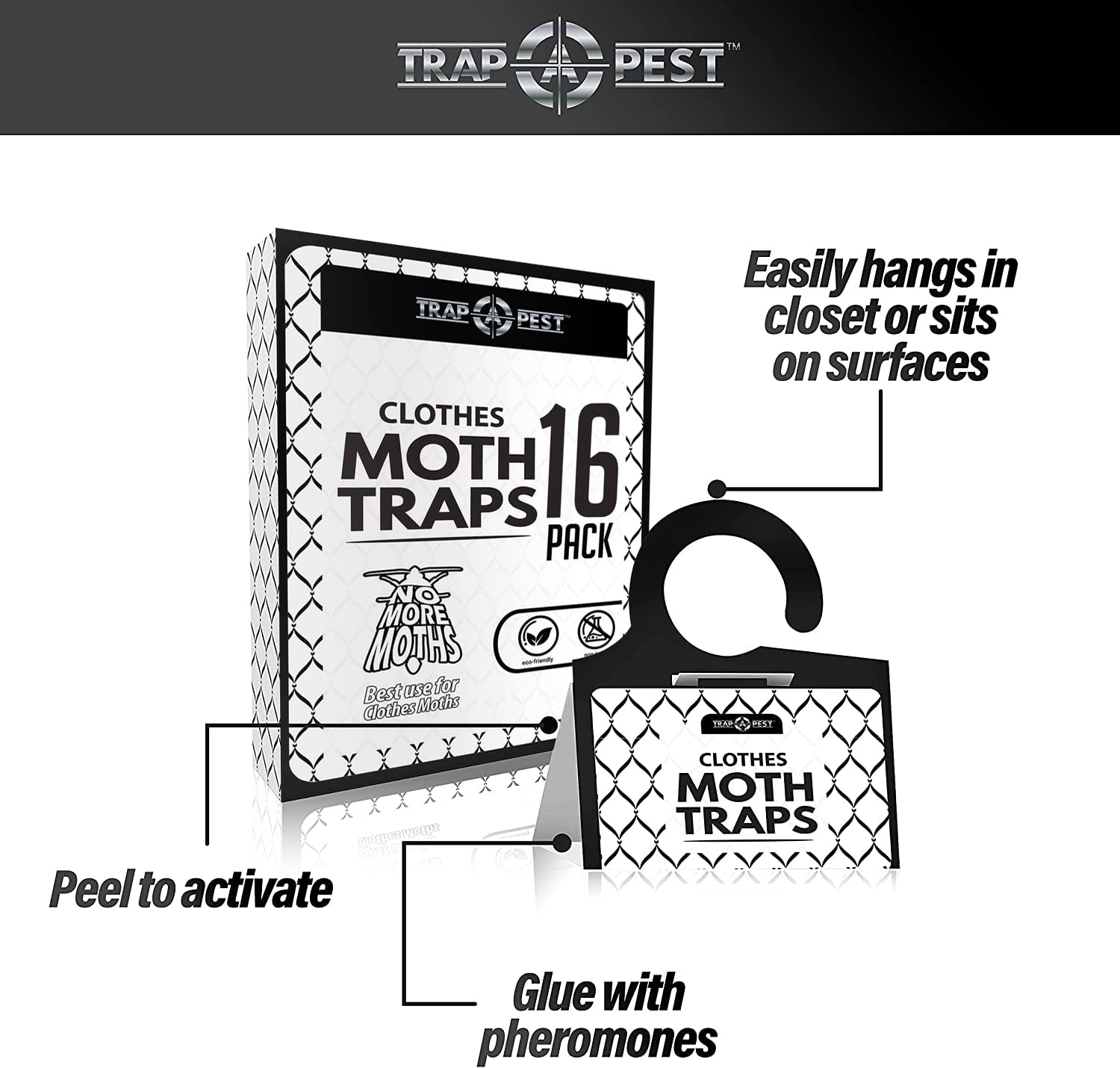 Clothing Moth Traps 16-Pack Pheromone Sticky