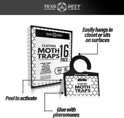 Clothing Moth Traps 16-Pack Pheromone Sticky