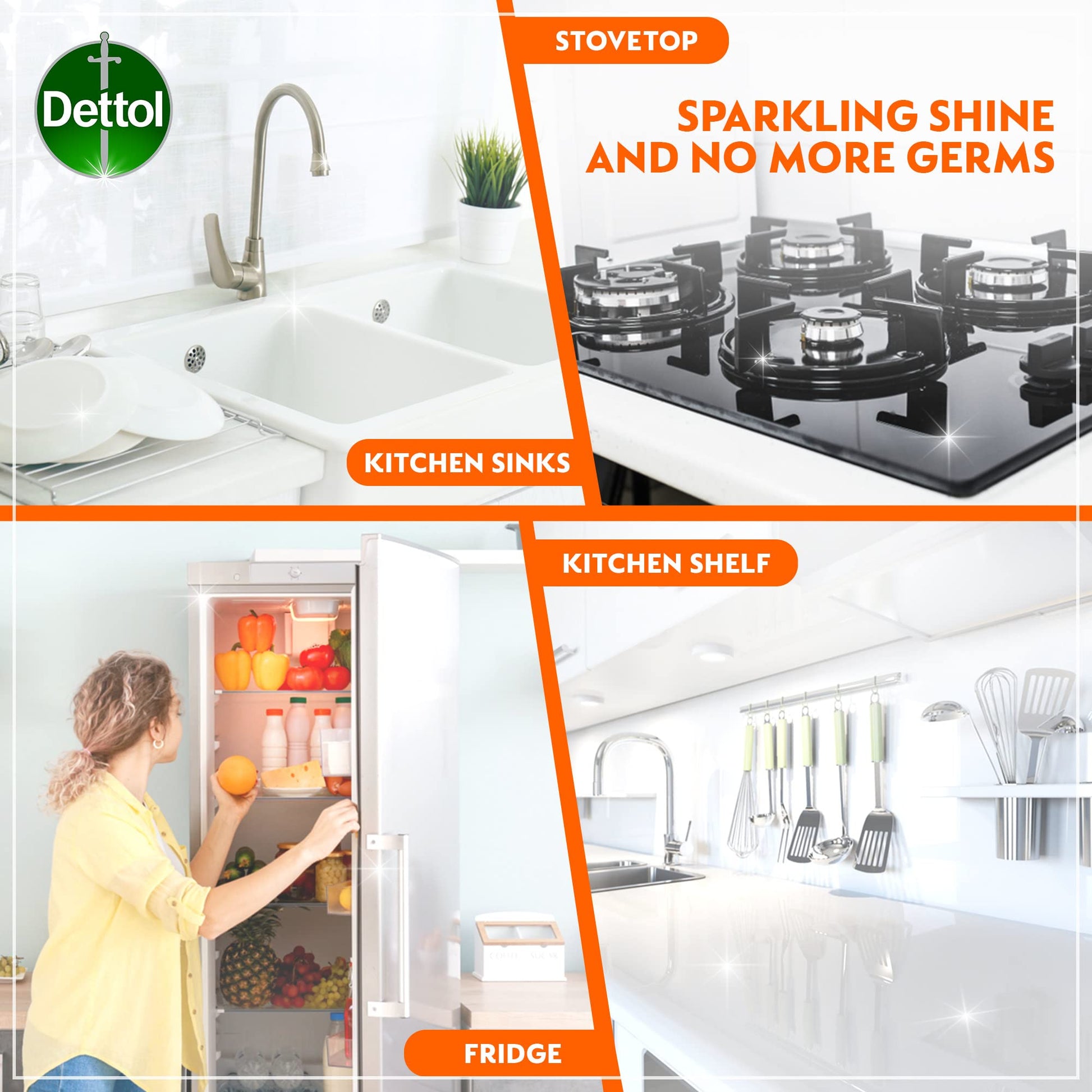 Dettol All Purpose & Kitchen Cleaner Spray 2x500ml