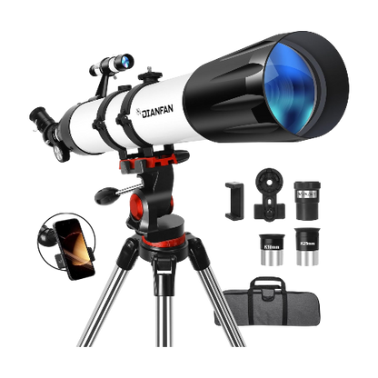 Dianfan 90mm Refractor Telescope – 800mm Professional Astronomy Telescope for Adults & Beginners with Tripod, Phone Adapter & Carry Bag