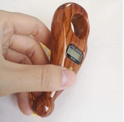 Digital Tasbeeh Counter Ring Walnut Finish
