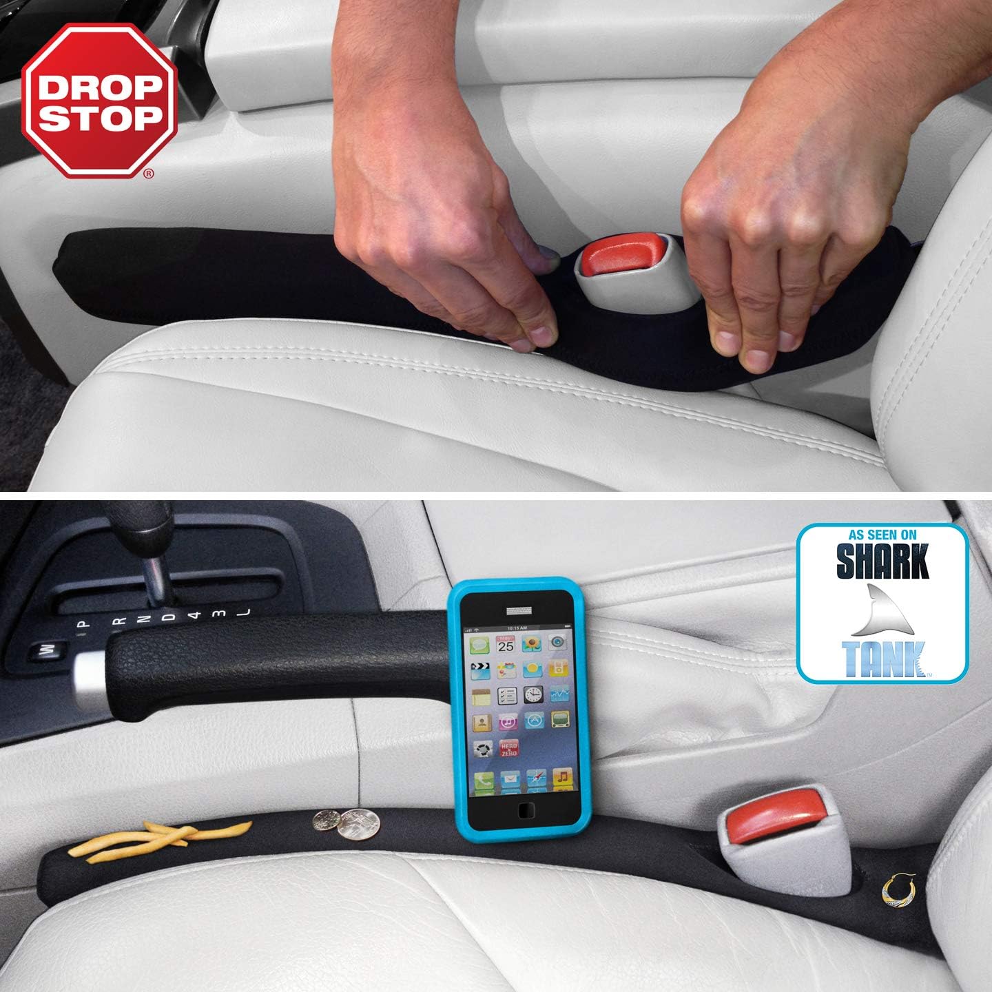 Drop Stop Original Car Seat Gap Filler Set of 2 Patented Shark Tank