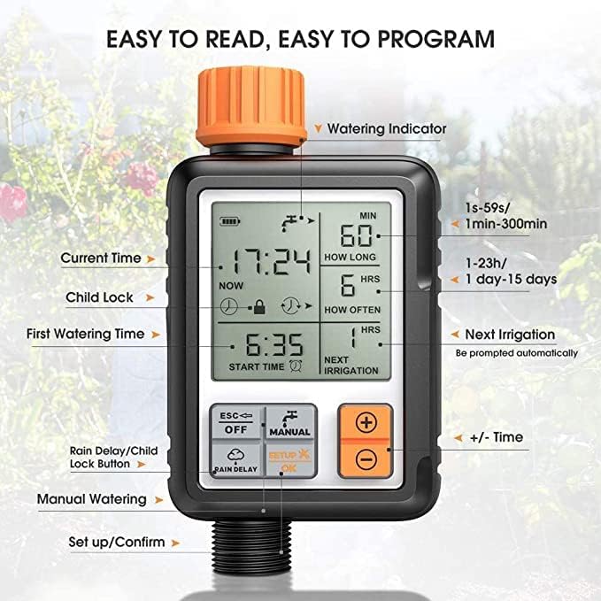 Egardenkart Garden Water Timer Automatic Irrigation