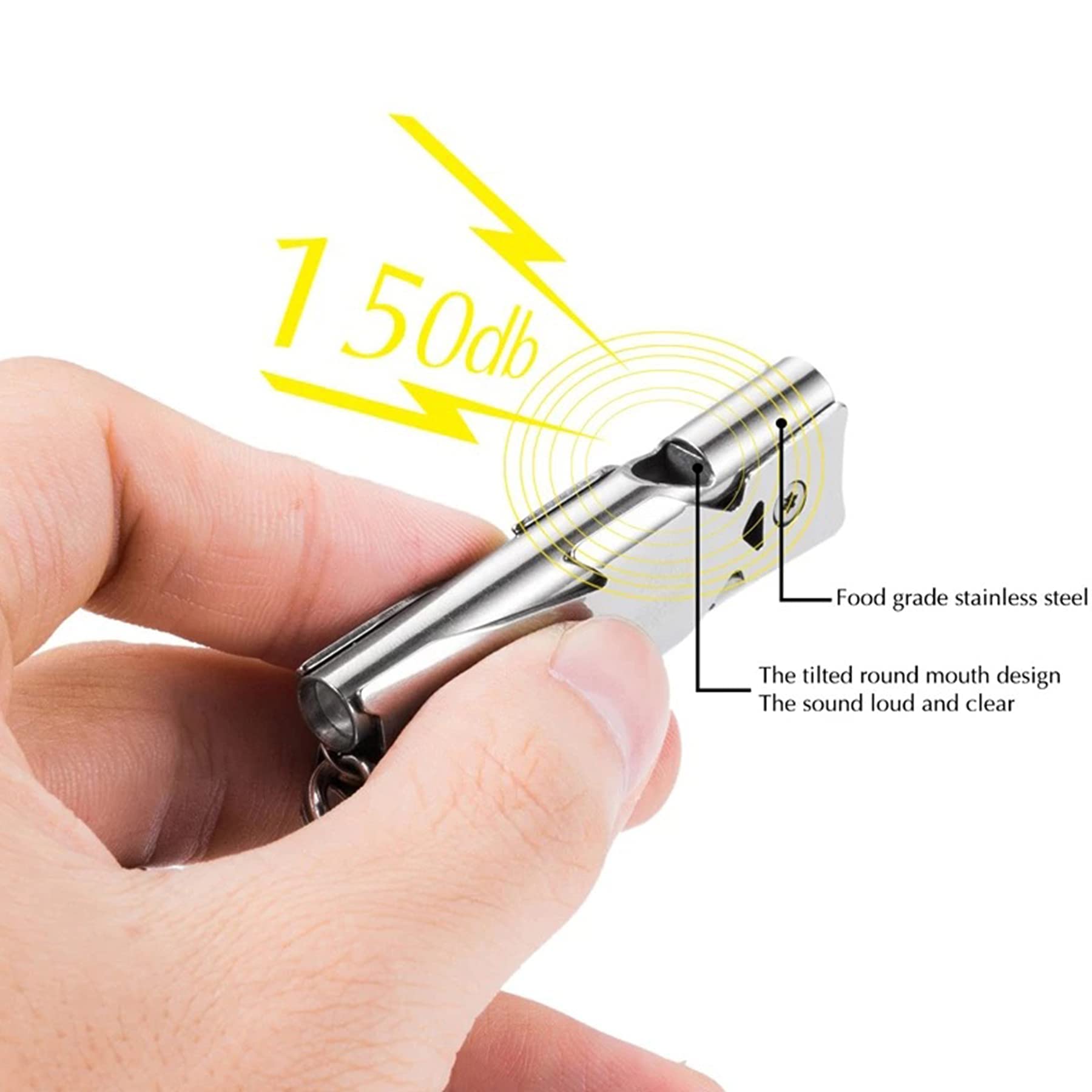 Emergency Whistle 2PCS 150dB Double Tube Metal