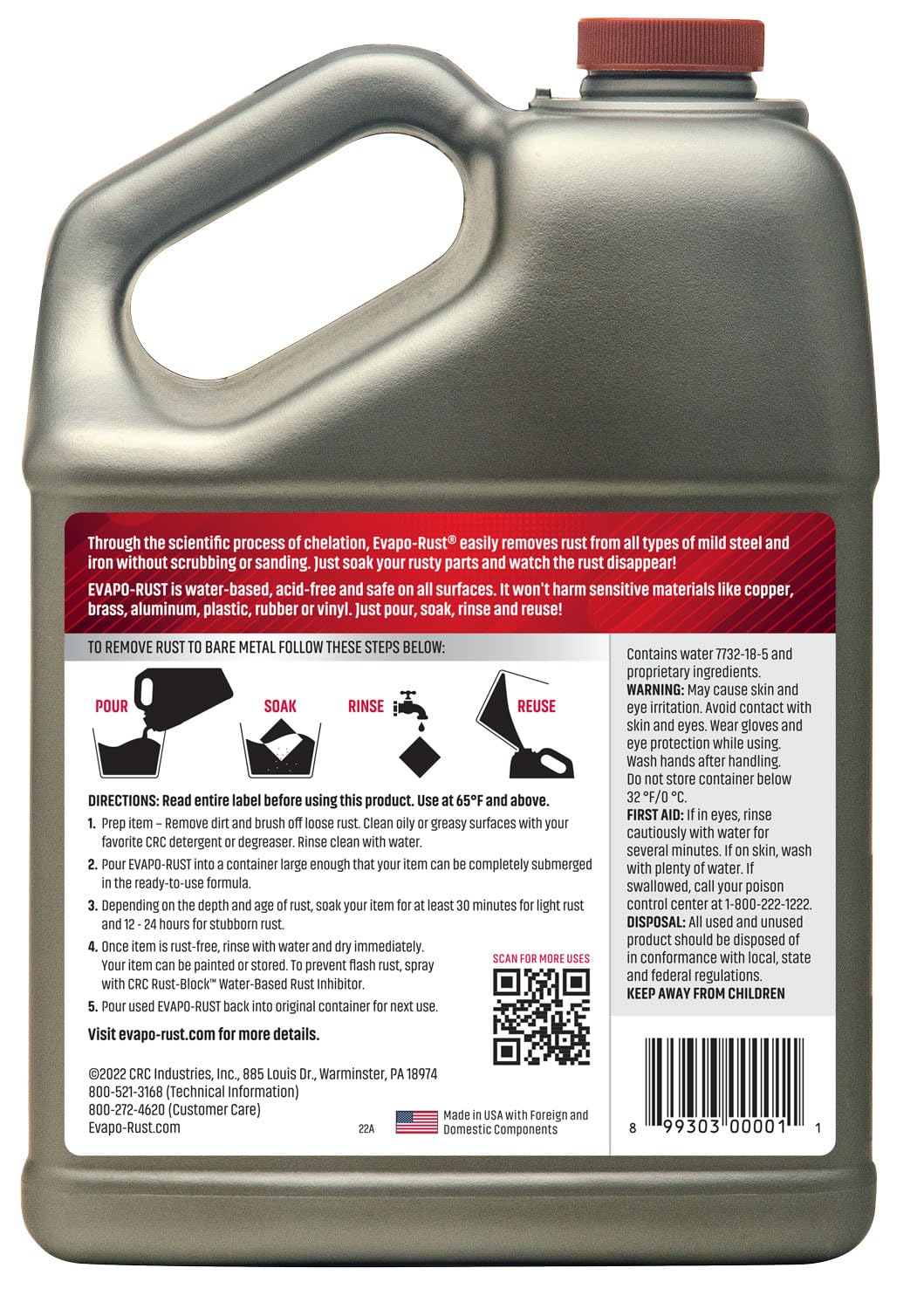 Evapo-Rust ER012 Rust Remover 1 Gallon Non-Toxic