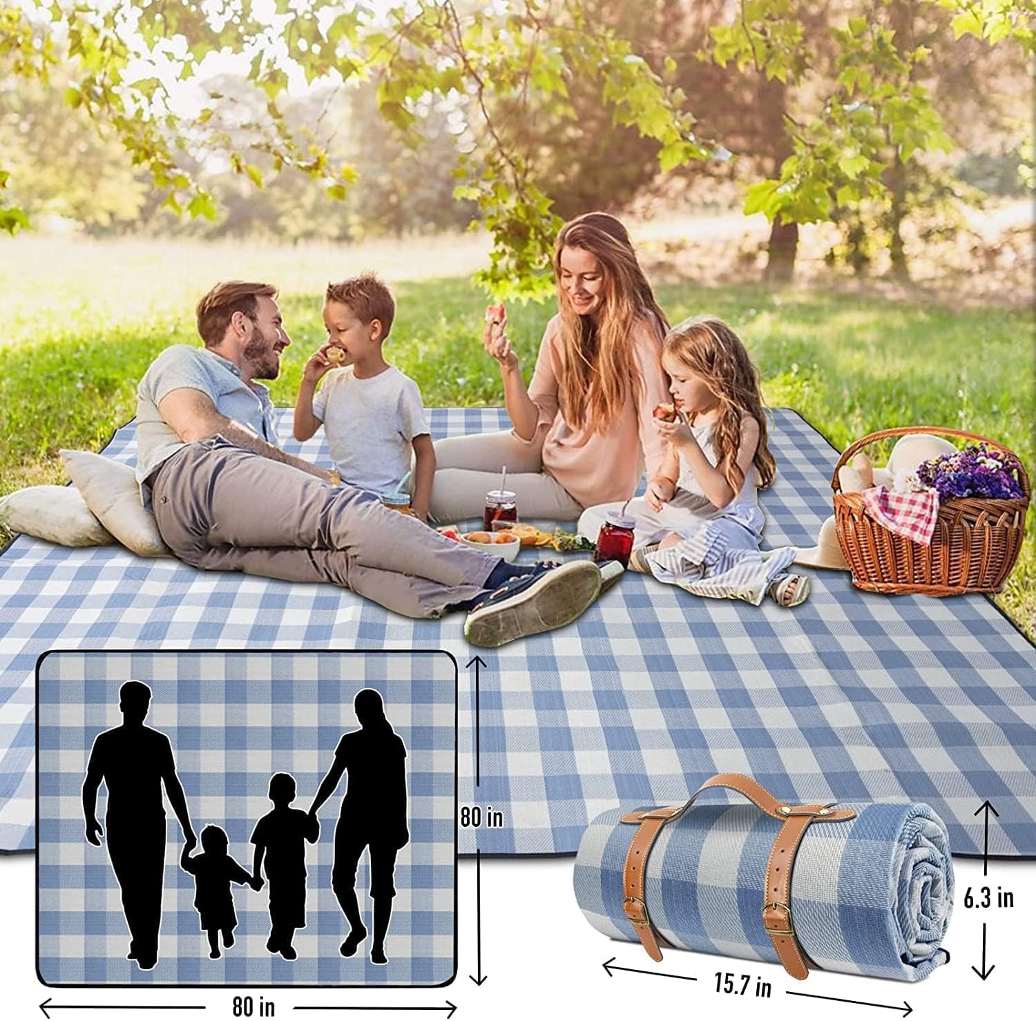 Extra Large Picnic Blanket 200x200cm Waterproof