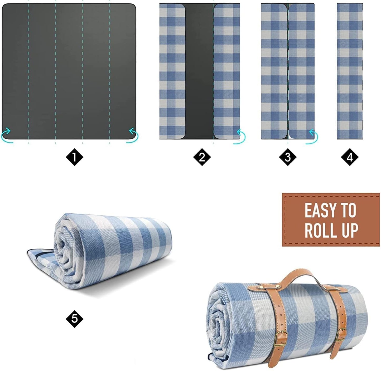 Extra Large Picnic Blanket 200x200cm Waterproof