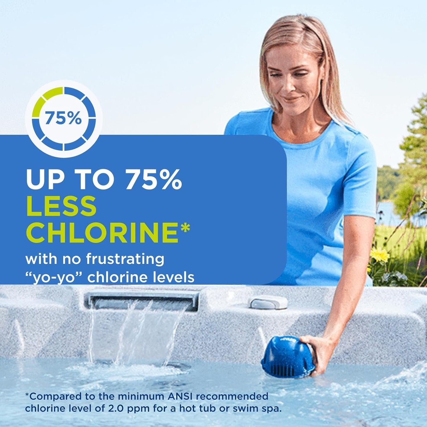 FROG @Ease Replacement SmartChlor Cartridges – 3-Pack for Hot Tub Floating Sanitizer System – Less Chlorine Use