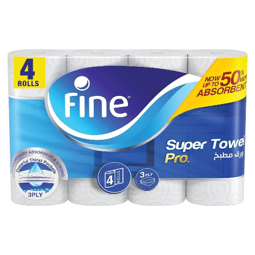 Fine Kitchen Super Towel Pro 4 Rolls 3 Ply