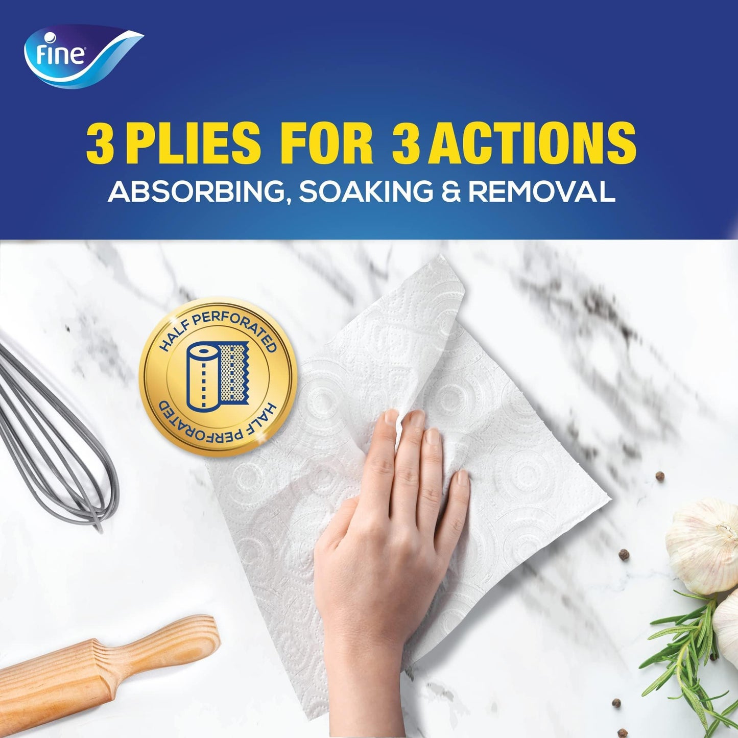 Fine Kitchen Super Towel Pro 4 Rolls 3 Ply