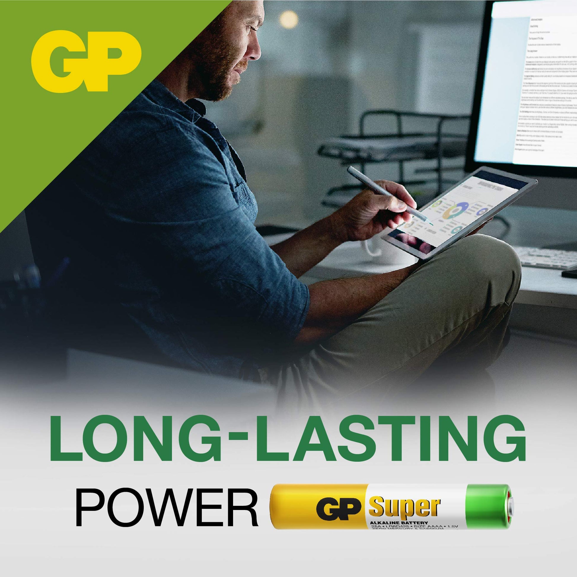 GP Super Alkaline AAAA Batteries 2-Pack
