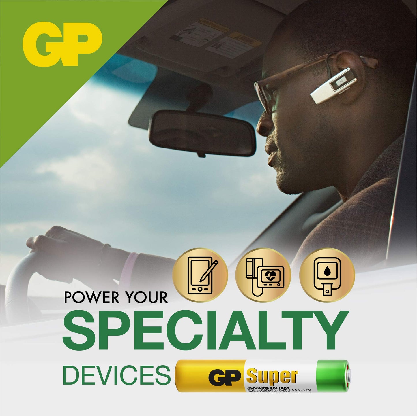 GP Super Alkaline AAAA Batteries 2-Pack
