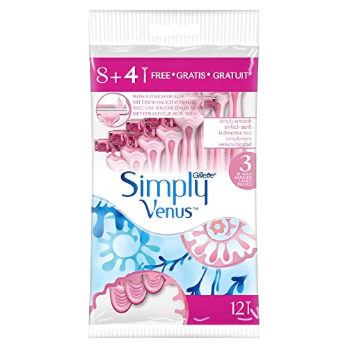 Gillette Venus Simple Shaver 3 Razors Pink Pack