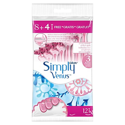 Gillette Venus Simple Shaver 3 Razors Pink Pack