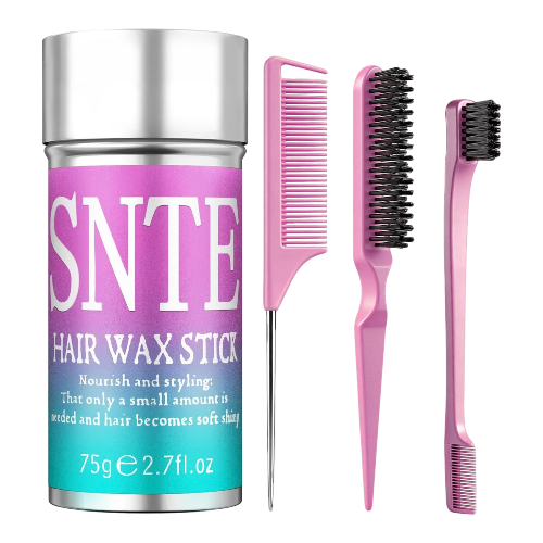 Hair Wax Stick and Slick Back Brush Set for Kids Women and Men