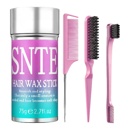 Hair Wax Stick and Slick Back Brush Set for Kids Women and Men