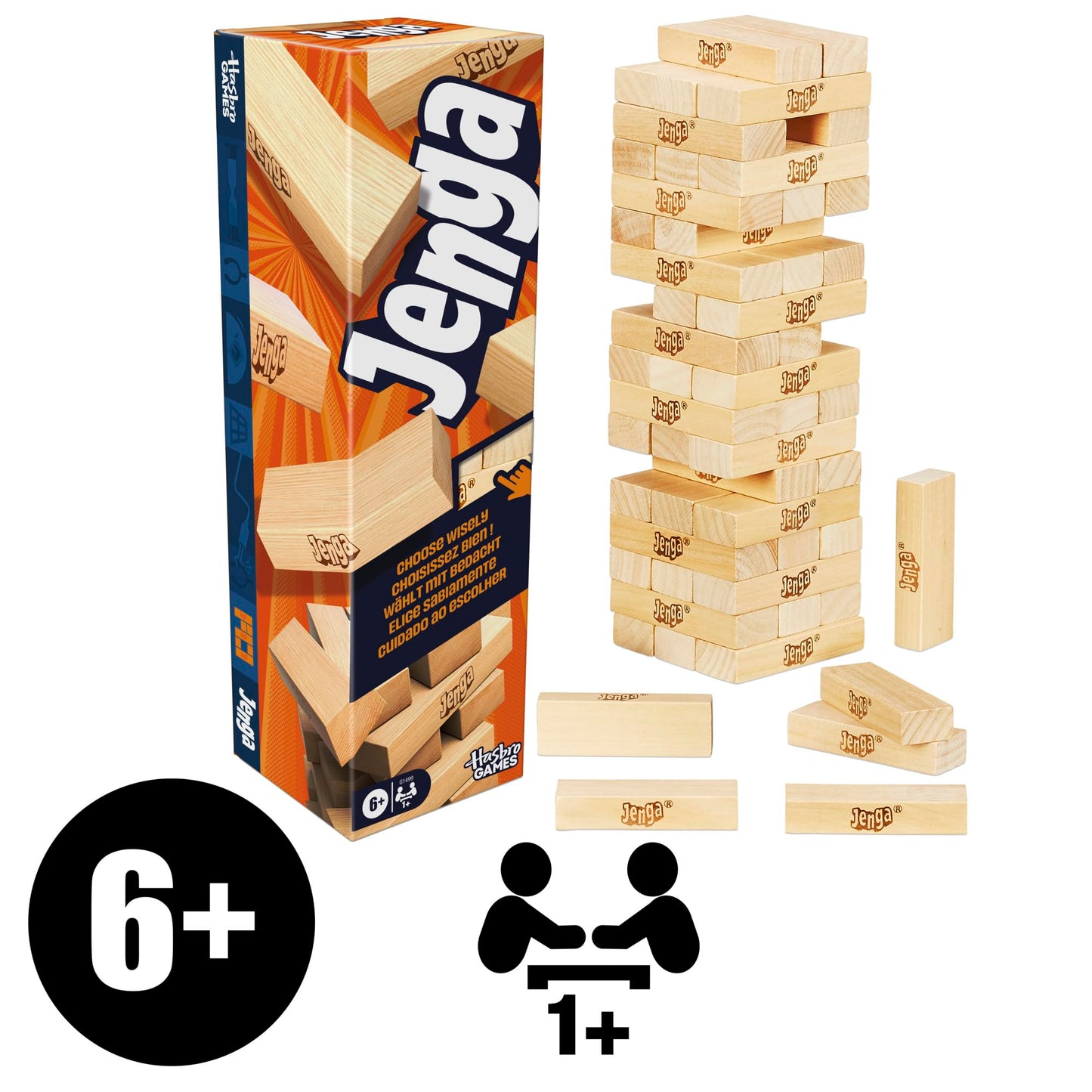 Hasbro Jenga Classic Wood Block Stacking Game