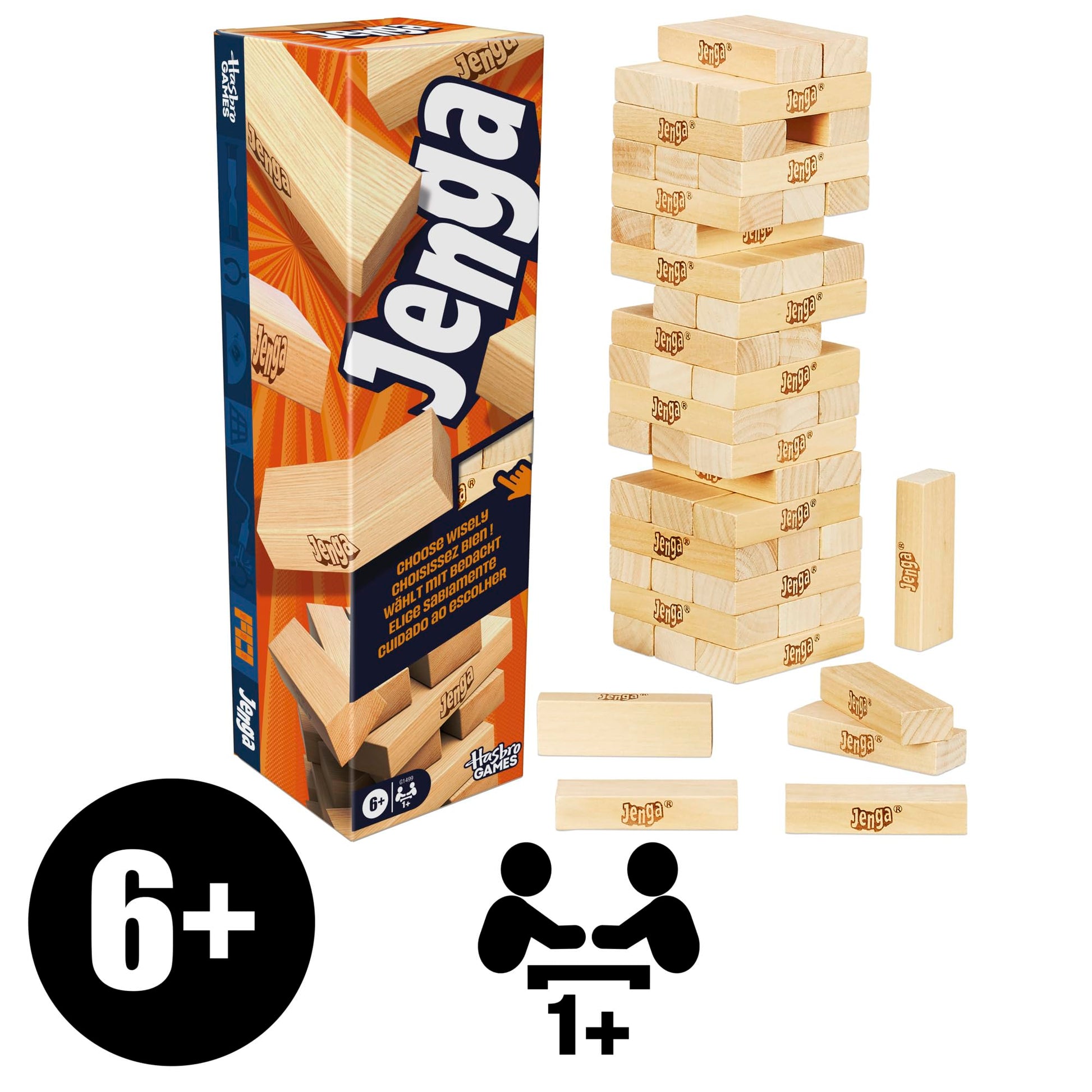 Hasbro Jenga Classic Wood Block Stacking Game