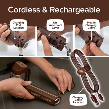 HorsePower Giddy Up Grill Cleaner – Cordless Rechargeable BBQ Tool with Stainless Roller & LED Light – AS SEEN ON TV