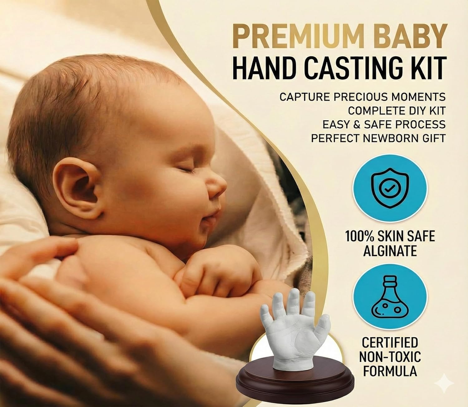 Hula Home Hand Casting Kit for Couples and Family with Mounting Plaque