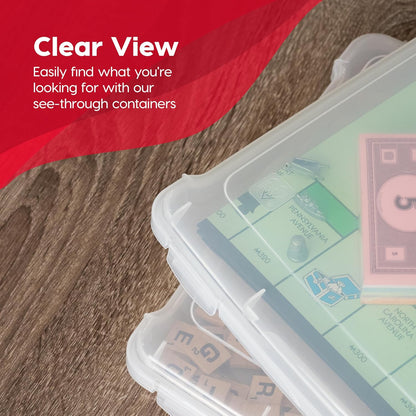 IRIS USA Board Game and Craft Organizer Box 10-Pack Clear Slim Plastic Cases