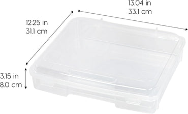 IRIS USA Board Game and Craft Organizer Box 6-Pack Clear Plastic with Snap-Tight Lid