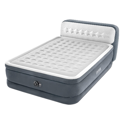 Intex Dura-Beam Deluxe Ultra Plush Queen Air Mattress with Headboard Built-in Pump