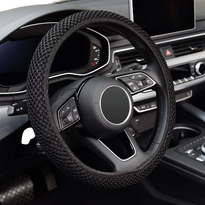 KAFEEK Stretch Steering Wheel Cover 15" Black