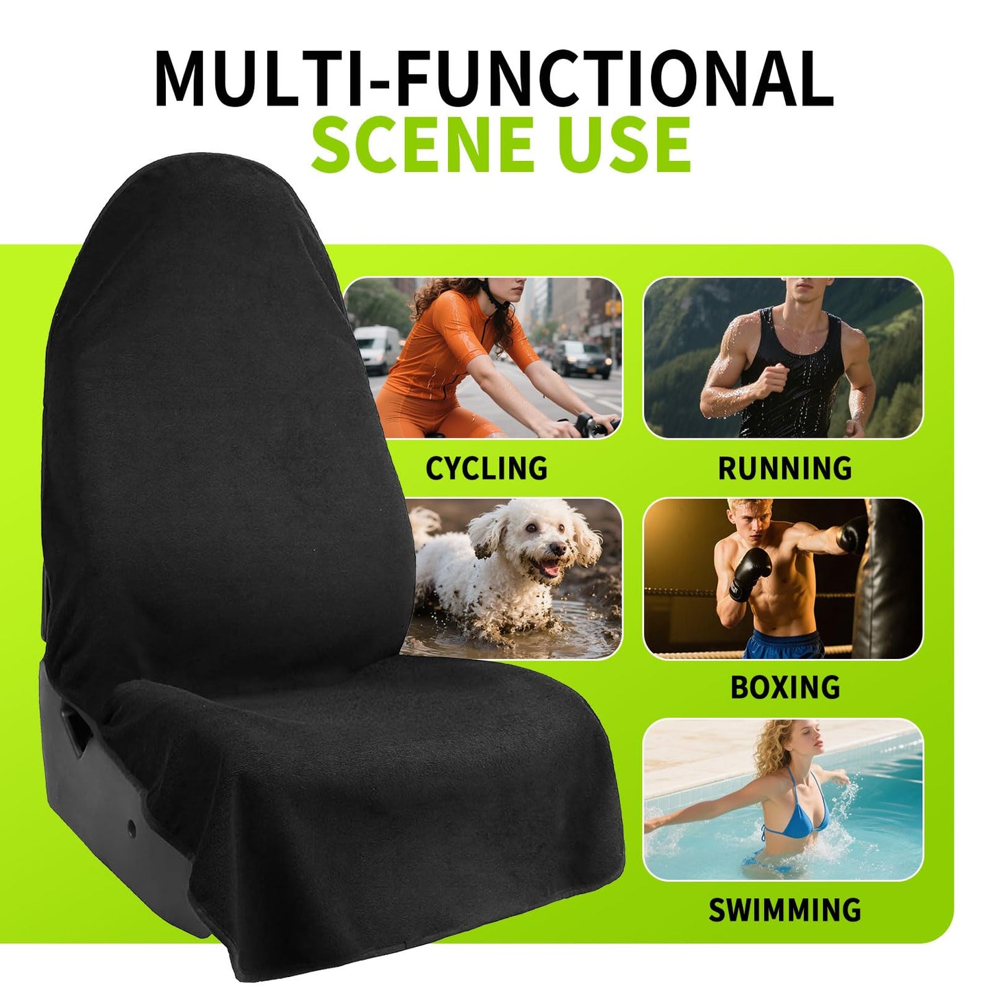 Leader Accessories Front Seat Cover Towel Black