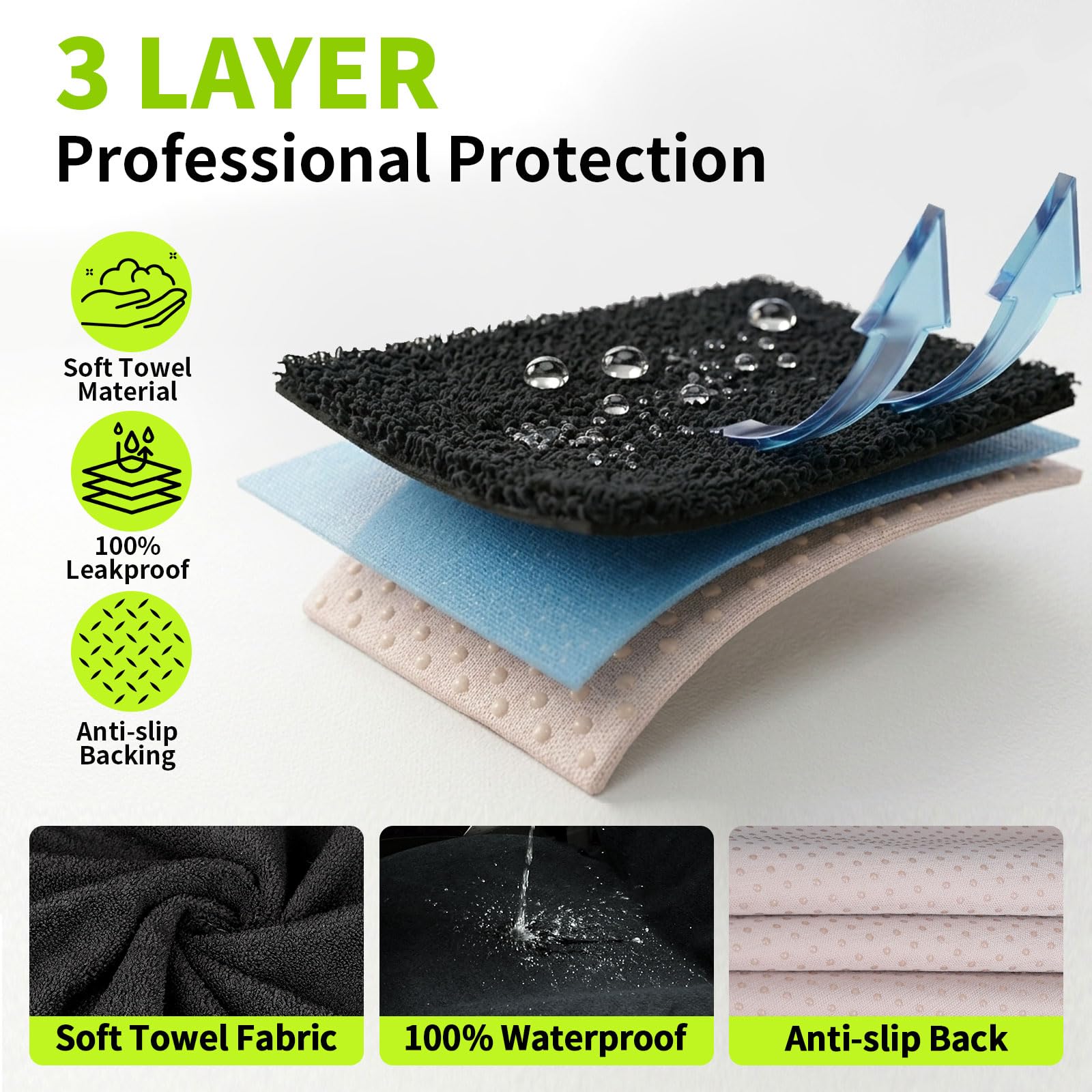 Leader Accessories Front Seat Cover Towel Black