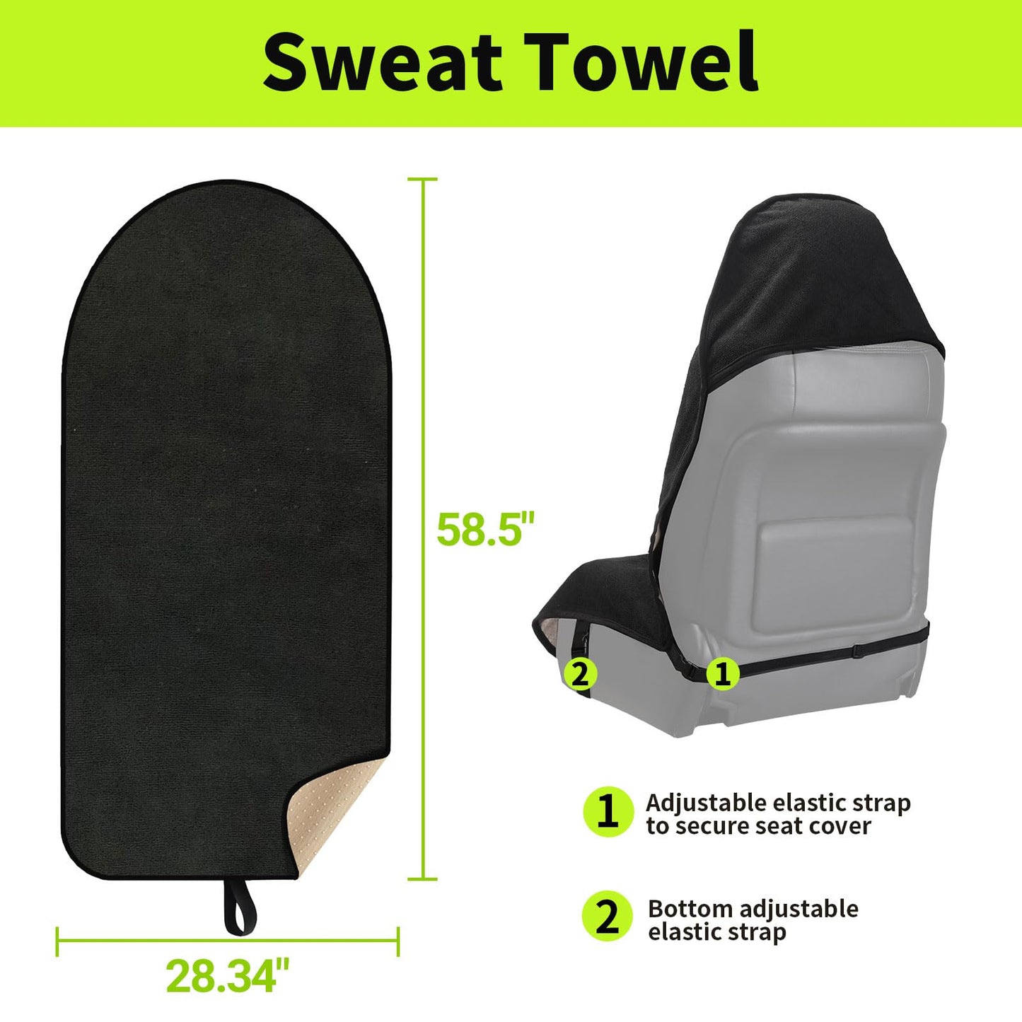Leader Accessories Front Seat Cover Towel Black
