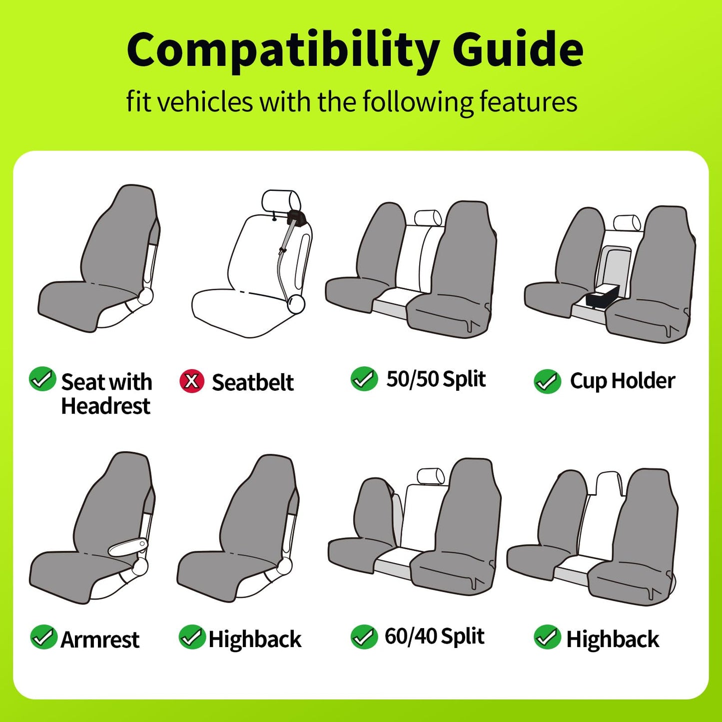 Leader Accessories Front Seat Cover Towel Black