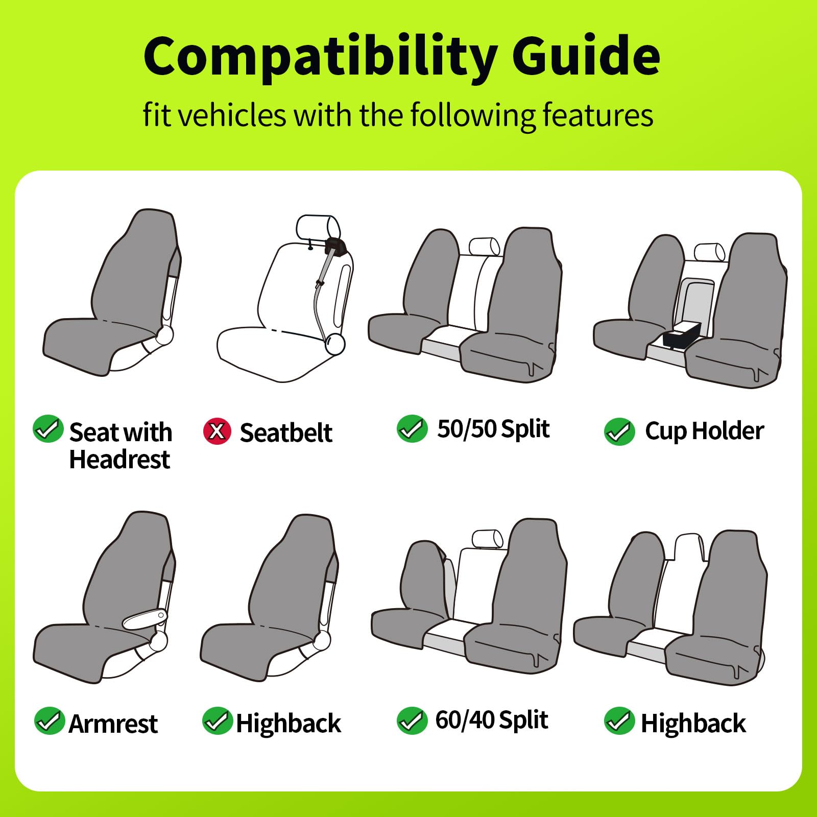 Leader Accessories Front Seat Cover Towel Black